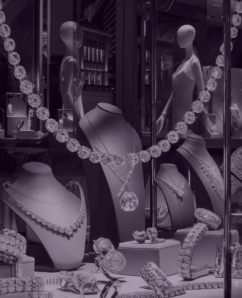 Jewellery in luxury retail store