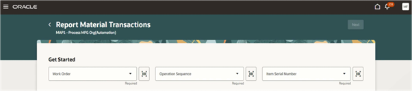 Report Material Transactions