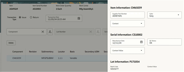 Report Material Transactions