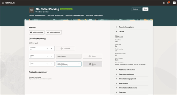 Report Scrap Dashboard
